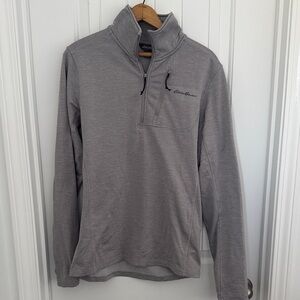 Eddie Bauer Light Gray Quarter-Zip Pullover